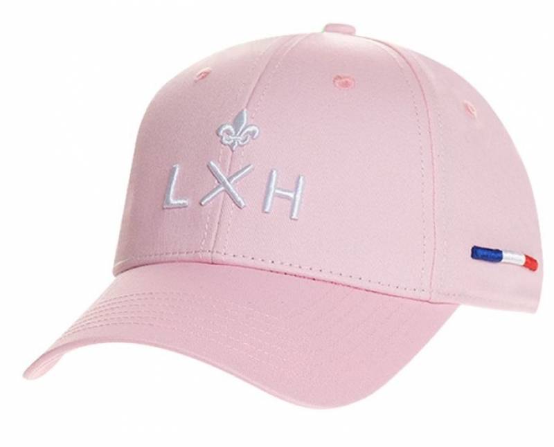 casquette rose et logo blanc LXH