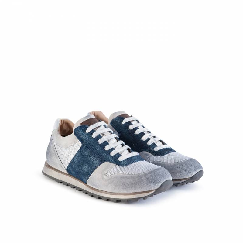 Baskett MCS cuir et toile blanc