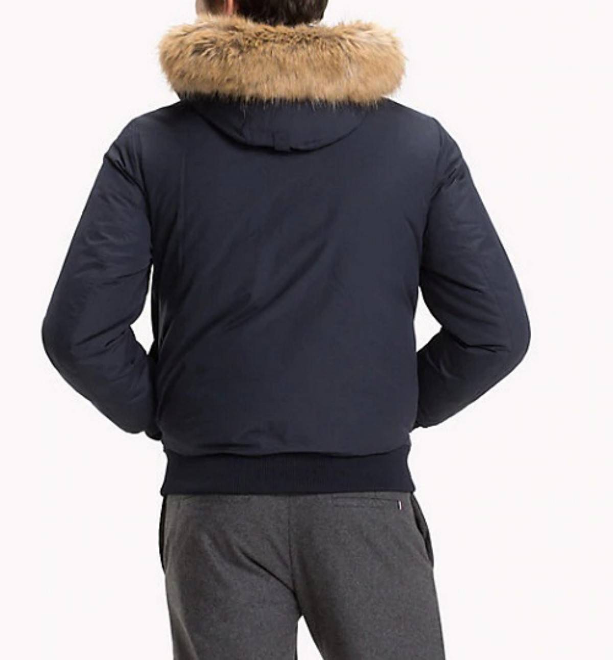 BOMBER EN DUVET A CAPUCHE AMOVIBLE HAMPTON TOMMY HILFIGER - MW0MW08246 BLEUM