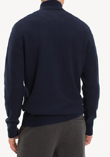 cardigan zipé en coton premium bleu foncé tommy hilfiger - MW0MW09533 BLEU 