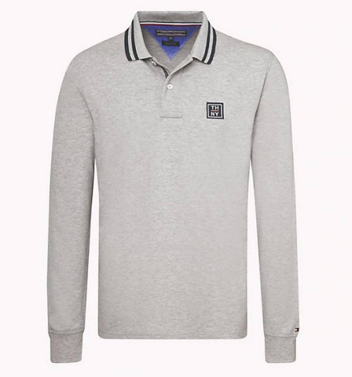 POLO MANCHES LONGUES AVEC PATCH GRIS TOMMY HILFIGER  - MW0MW08068 GRIS CL