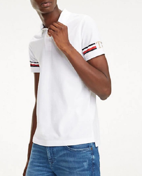polo slim fit blanc tommy hilfiger