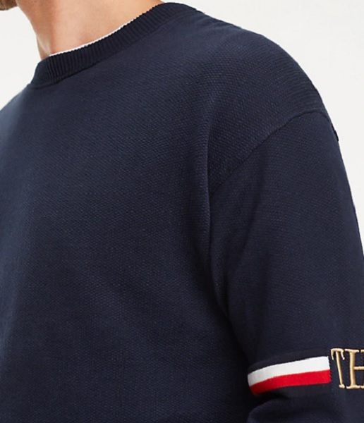 PULL SWEAT BLEU EN COTON BIO  AVEC LOGO TOMMY HILFIGER  - MW0MW10078BLEU